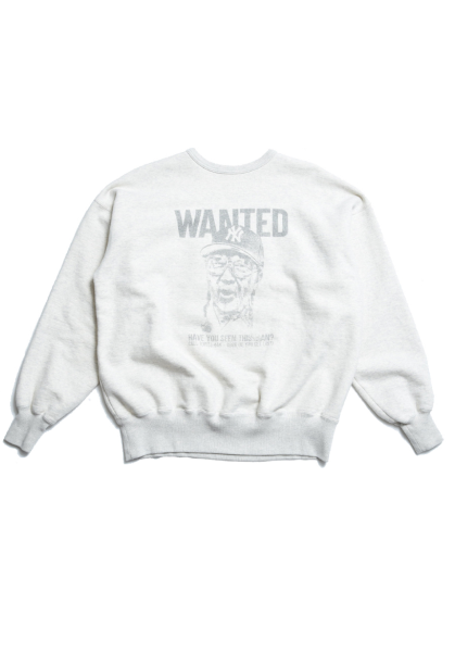 PRINTED CREW NECK "WANTED" / プリンテッド クルーネック "ウォンテッド"